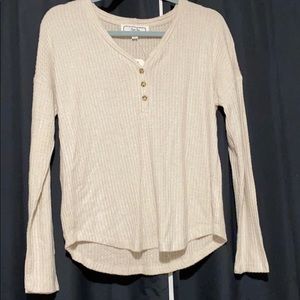 Button up long sleeve tee Henley